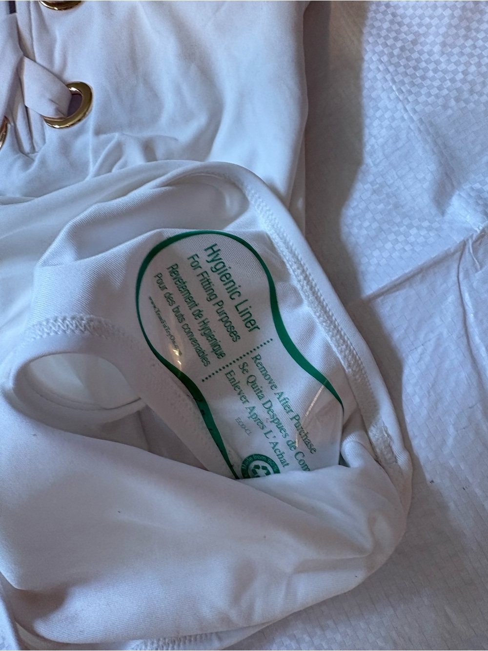 Michael Kors White Lace Up Grommet One Piece Swimsuit MM3Q456 Womens Size 8 NEW - Picture 4 of 5